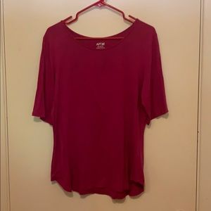 3/4 Sleeve Hot Pink Shirt